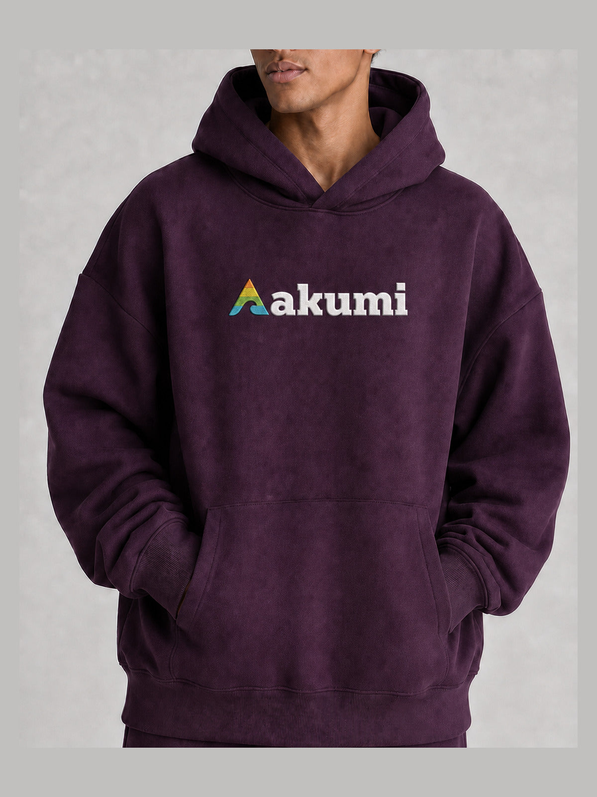 Mulberry##Akumi After Class Hoodie, embroidered logo detail