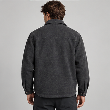 Akumi Alpine Fleece Shirt Jacket back detail.