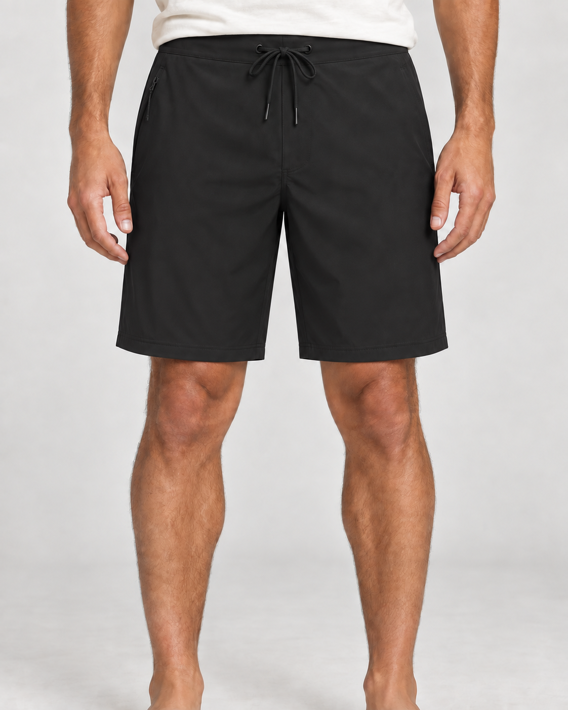 Apex Technical 9-inch boardshorts in Onyx, front view