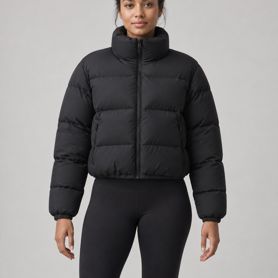Akumi Arc Cropped Puffer concept detail crop.