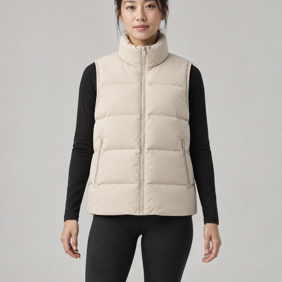 Akumi Arc Puffer Vest concept detail crop.