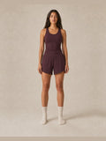 Akumi Arcflow Lounge Short in Deep Fig, women’s front view