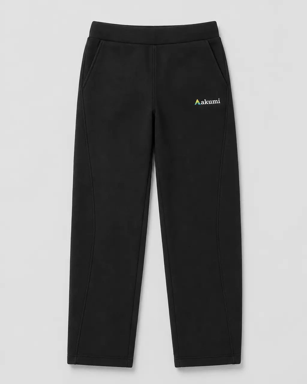Akumi Axis Sweatpant in Black, front flat lay with small Akumi embroidery