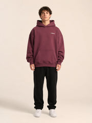 Akumi Baseline Heavyweight Hoodie in Dust Berry front view