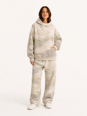 Akumi Terrainwash Hoodie in Bone Terrain female full-body front studio view