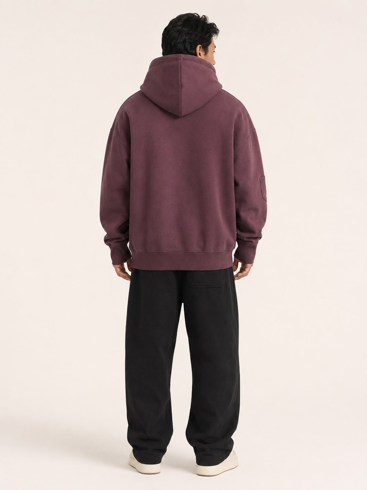 Akumi Cacheline Utility Hoodie in Blackberry Clay back view