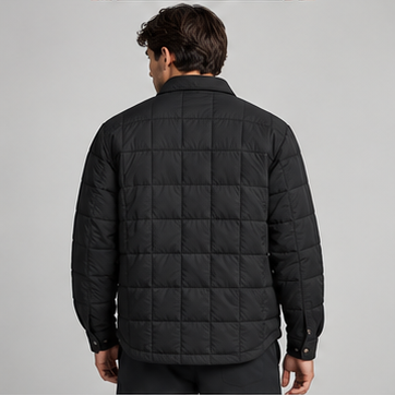 Akumi Core Quilted Shirt Jacket back detail.