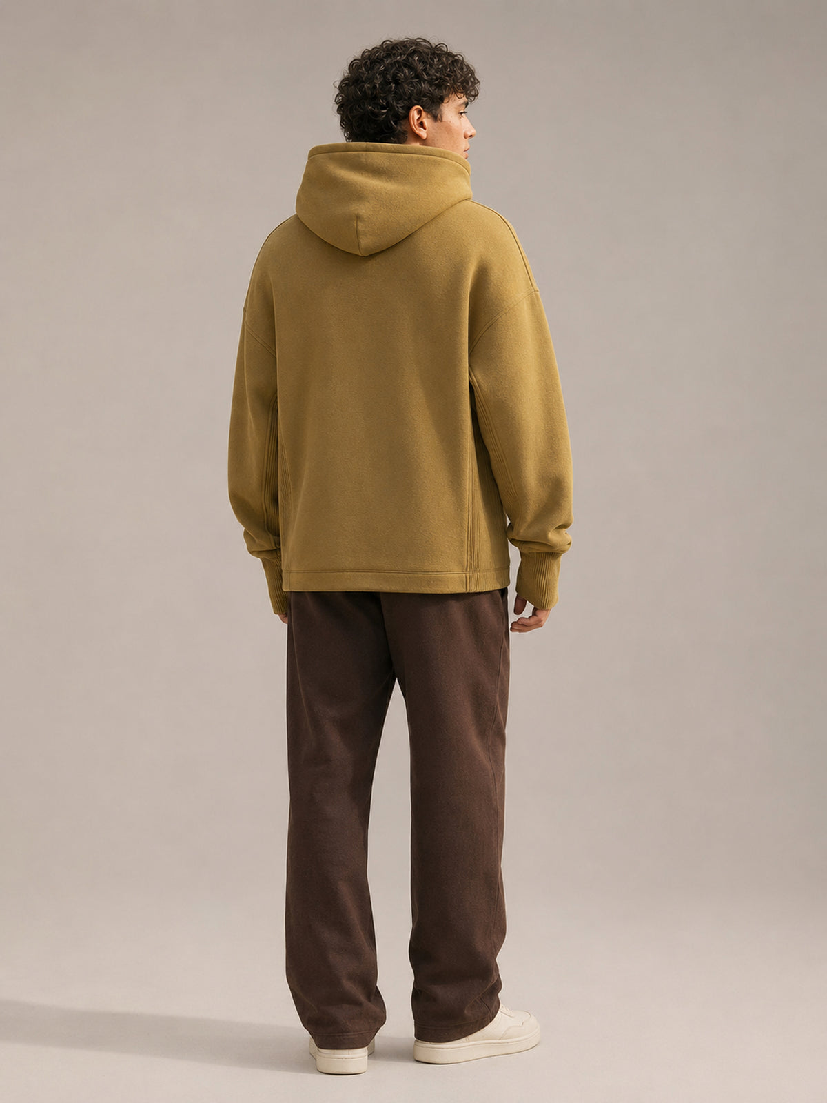 Akumi Crestline Hoodie in Golden Moss — back view