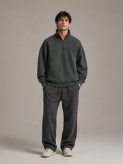 Akumi Crestline Quarter Zip in Slate Pine front studio view