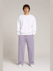 Akumi Crestline Straight-Leg Sweatpant in Lilac Smoke, male model front view