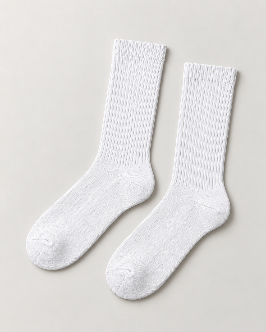 Concept mockup: White Akumi Essential Crew Sock pair.