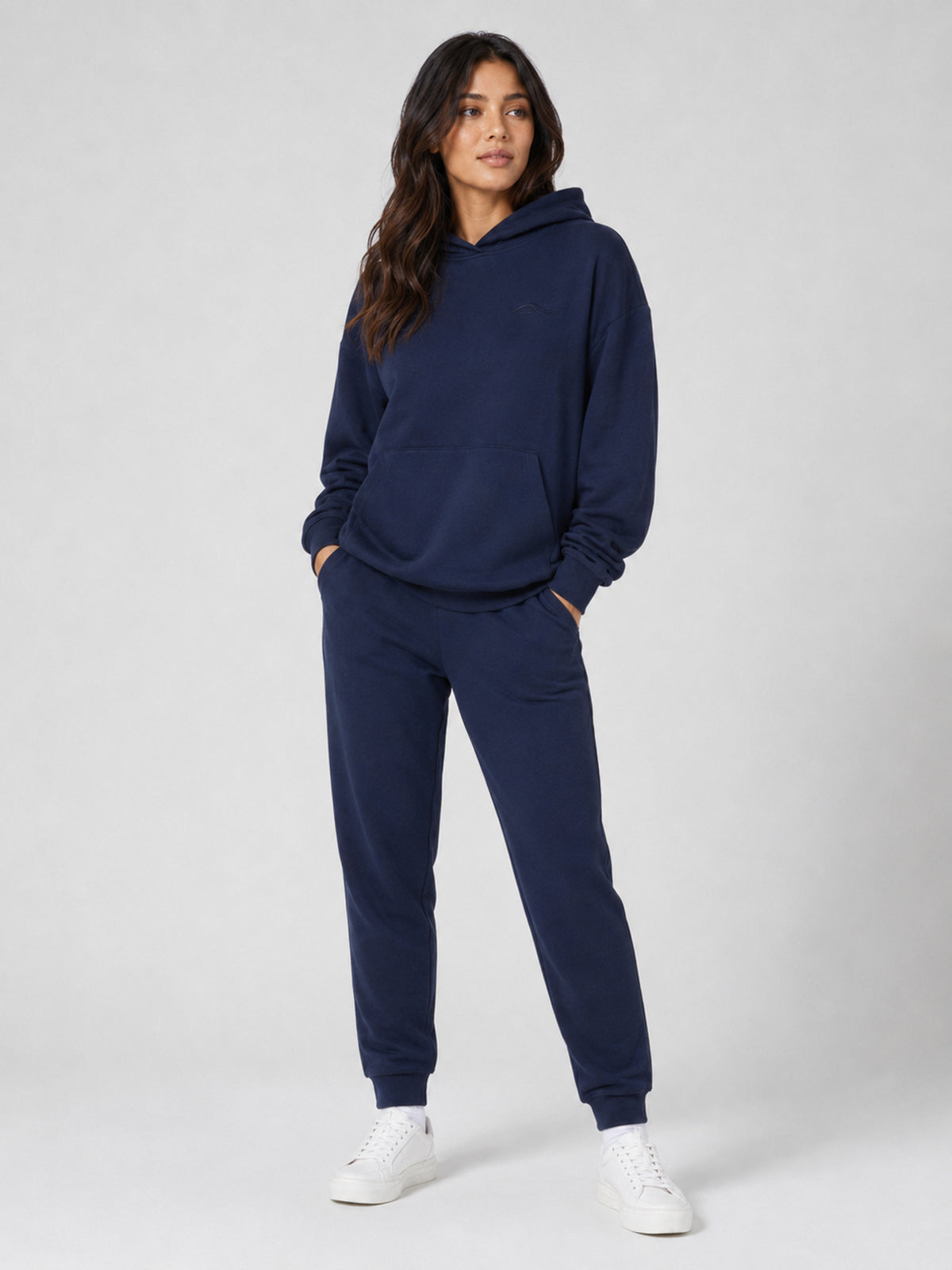 Akumi Dayform Jersey Jogger in Deep Navy female full body view