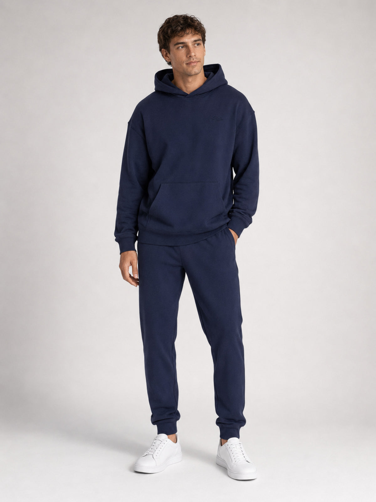 Akumi Dayform Jersey Jogger in Deep Navy male full body view