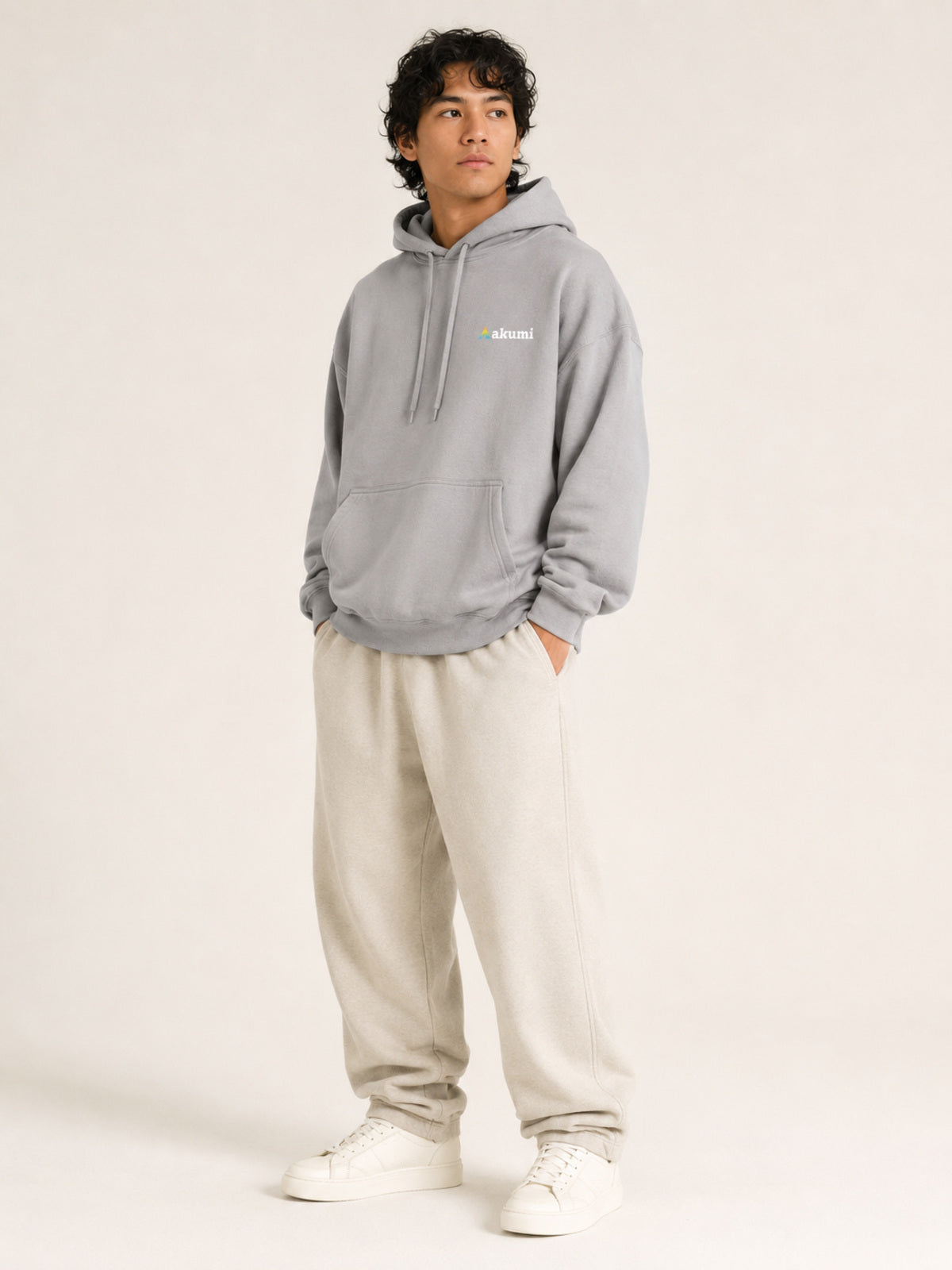 Akumi Driftline Lightweight Hoodie in Canyon Fog, hero front three-quarter studio view