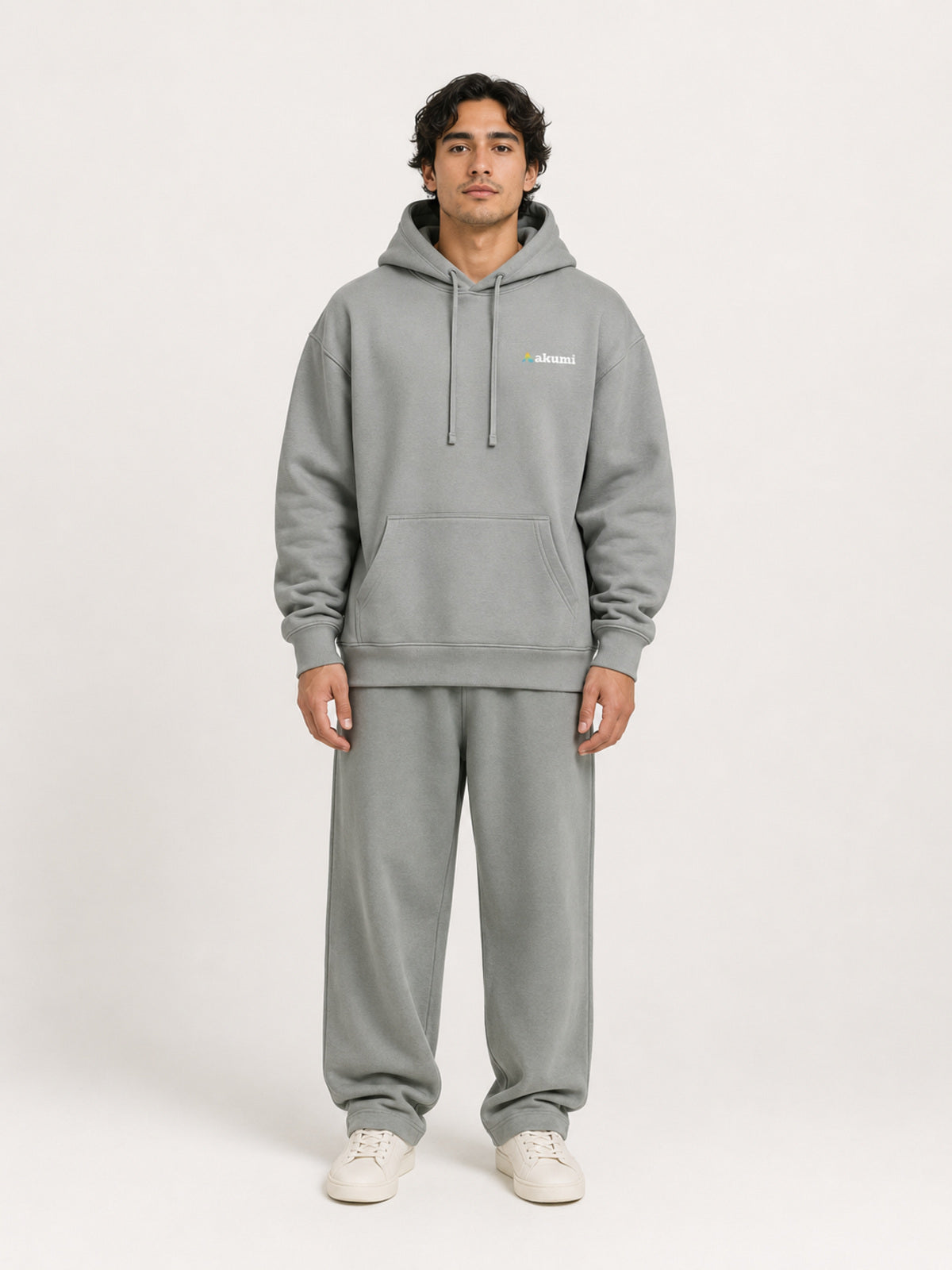 Akumi Driftline Lightweight Hoodie in Canyon Fog, straight front studio view