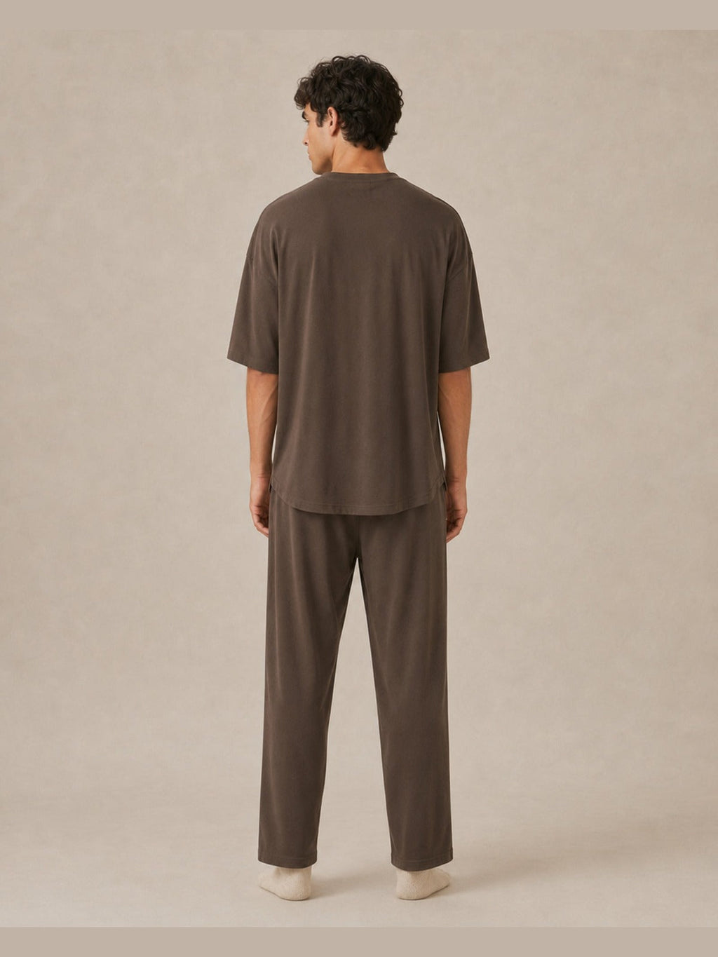 Akumi Driftline Lounge Tee in Umber Smoke, men’s back view