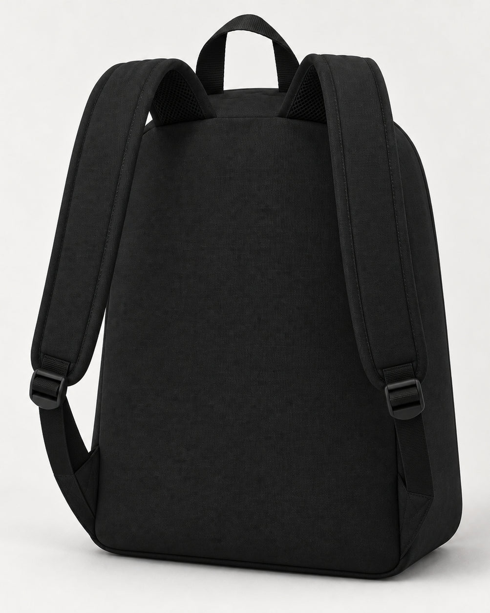 Akumi Form Daypack in Black, rear studio concept visualization; proposed design pending sample confirmation.