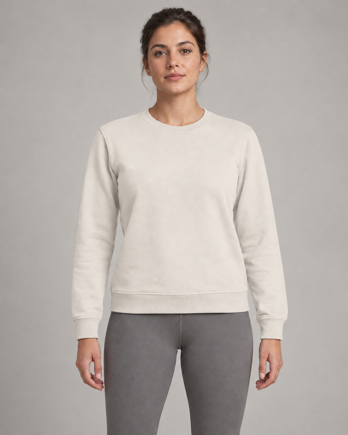 AI-generated design concept: Formline Everyday Crew in Chalk, front view.