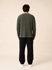 Akumi Gridsoft Waffle Long Sleeve in River Moss back view
