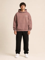 Akumi Layover Rest Hoodie in Terminal Rose front view