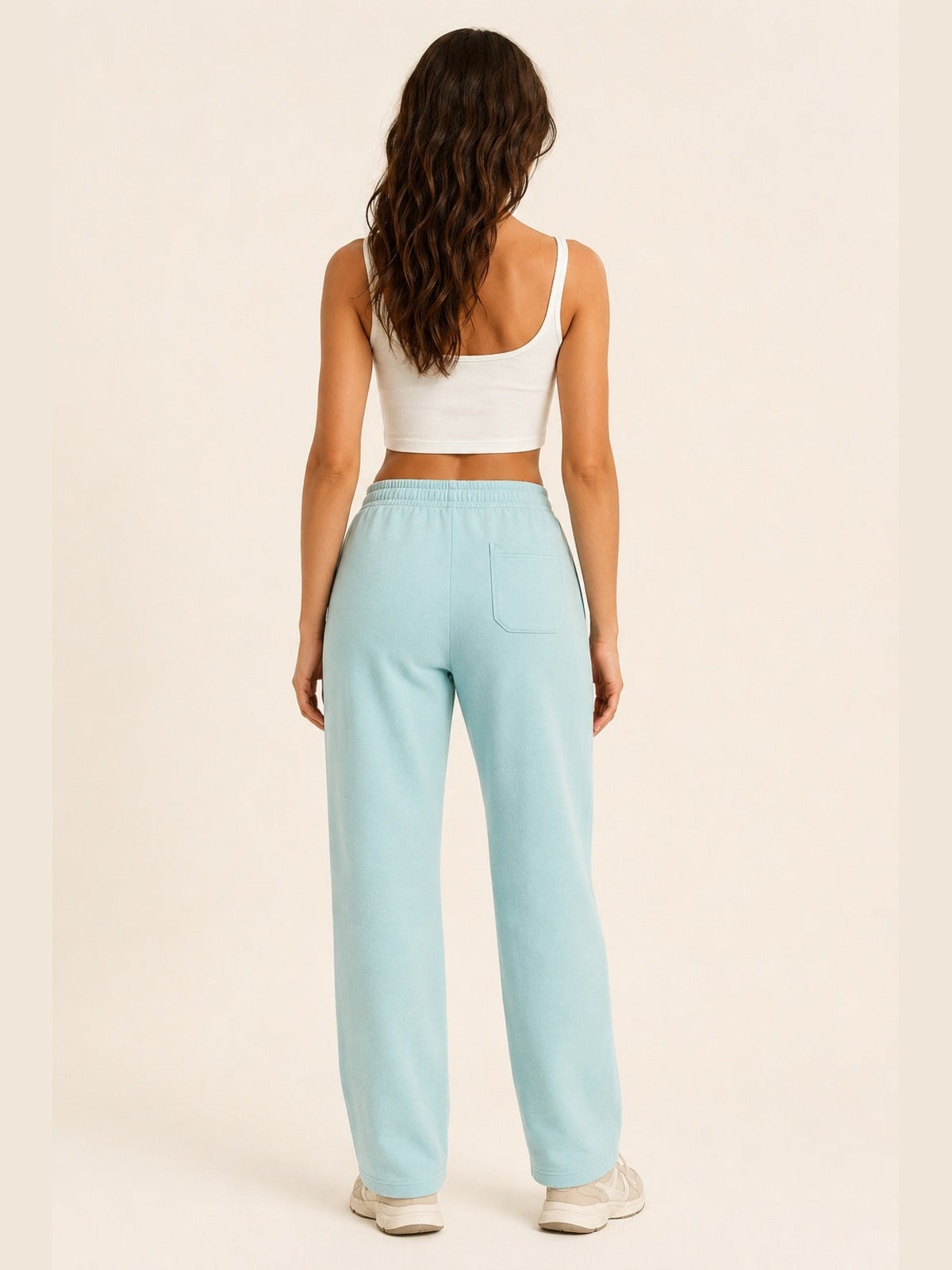 Akumi Lightform Straight-Leg Sweatpant in Aqua Mist, back view