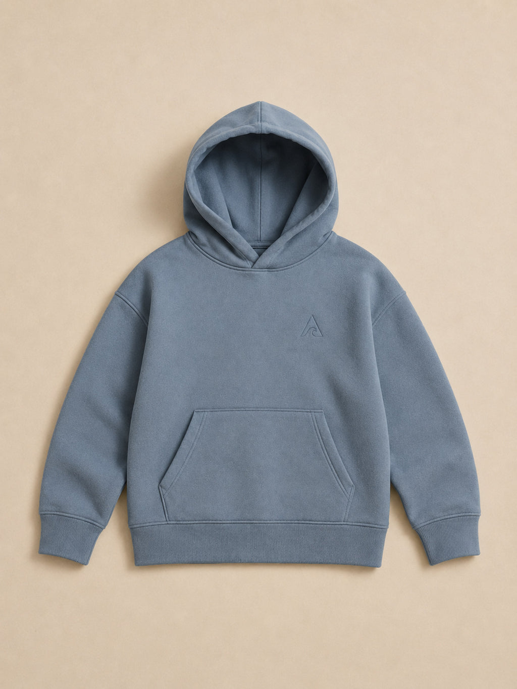 Akumi Little Current Kids Hoodie in Pacific Mist, flat lay