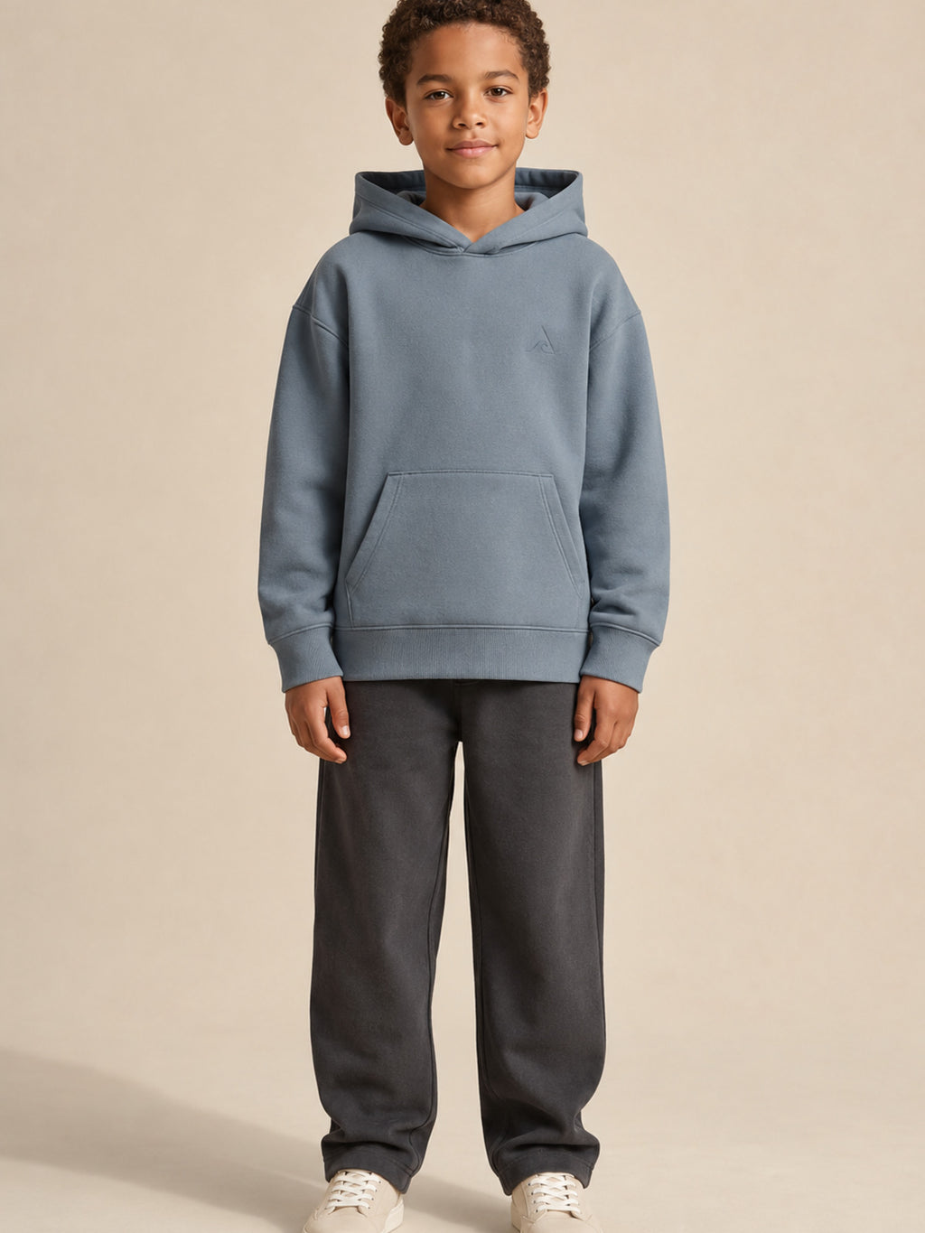 Akumi Little Current Kids Hoodie in Pacific Mist, front view