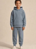 Akumi Little Current Kids Sweatpant in Pacific Mist, front matching set view