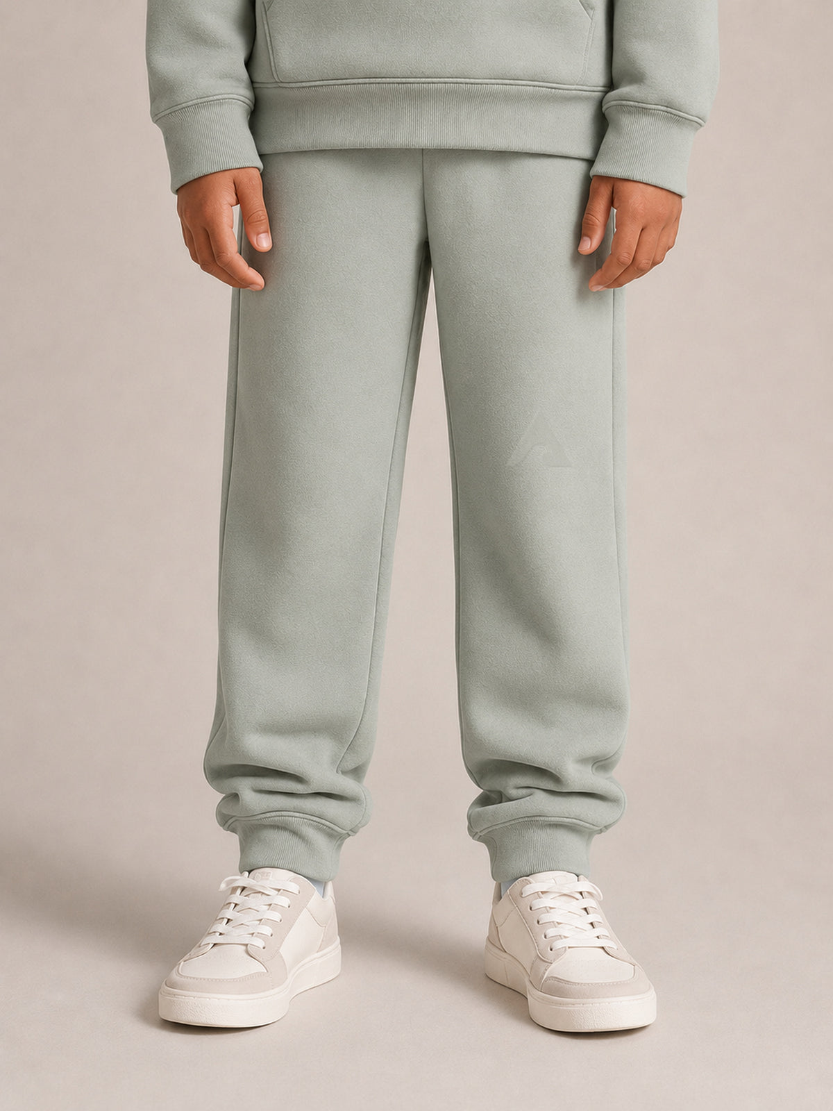Akumi Little Driftline Kids Sweatpant in Cloud Sage front crop