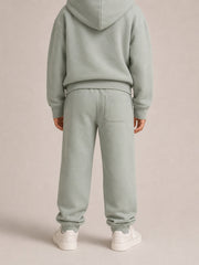 Akumi Little Driftline Kids Sweatpant in Cloud Sage back crop