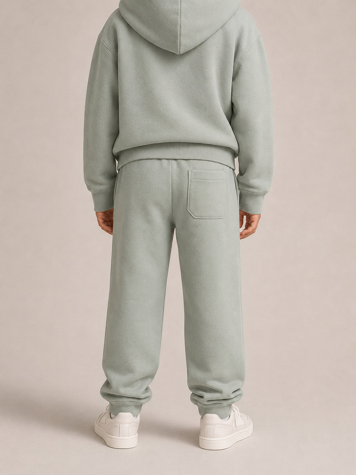 Akumi Little Driftline Kids Sweatpant in Cloud Sage back crop
