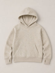 Akumi Little Fieldstitch Kids Hoodie in Oat Meadow flat lay