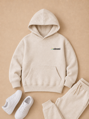 Akumi Little Summitmark Hoodie Alpine Oat view 5, single left-chest Akumi embroidery when visible