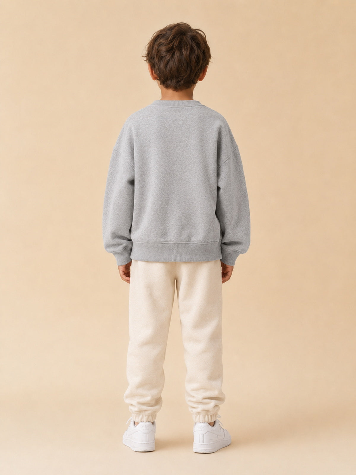 Akumi Little Varsitymark Crew Campus Grey clean back view