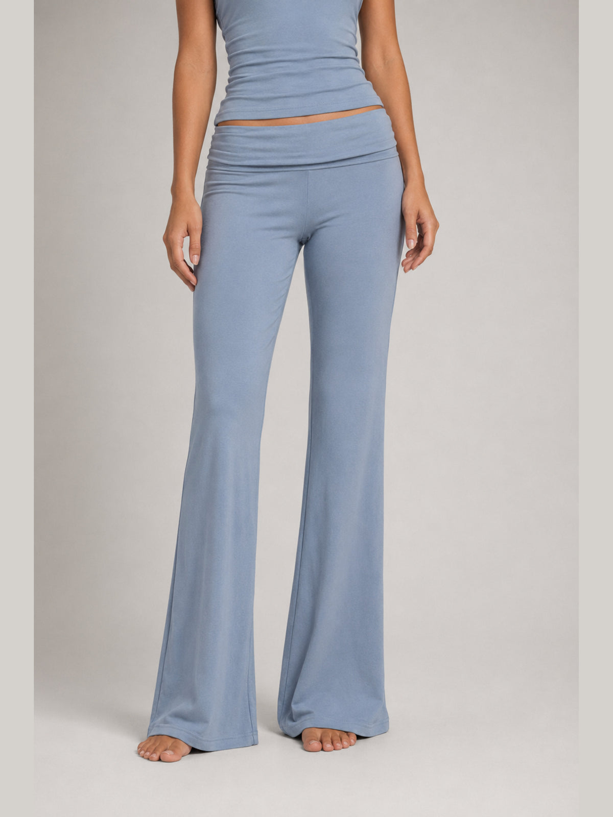 Akumi Lumaform Foldover Pant in Blue Fog front crop