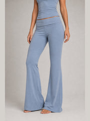 Akumi Lumaform Foldover Pant in Blue Fog angled leg view