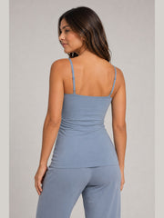 Akumi Lumaform Longline Cami in Blue Fog back crop