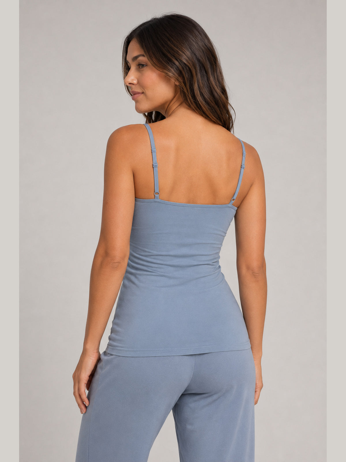 Akumi Lumaform Longline Cami in Blue Fog back crop