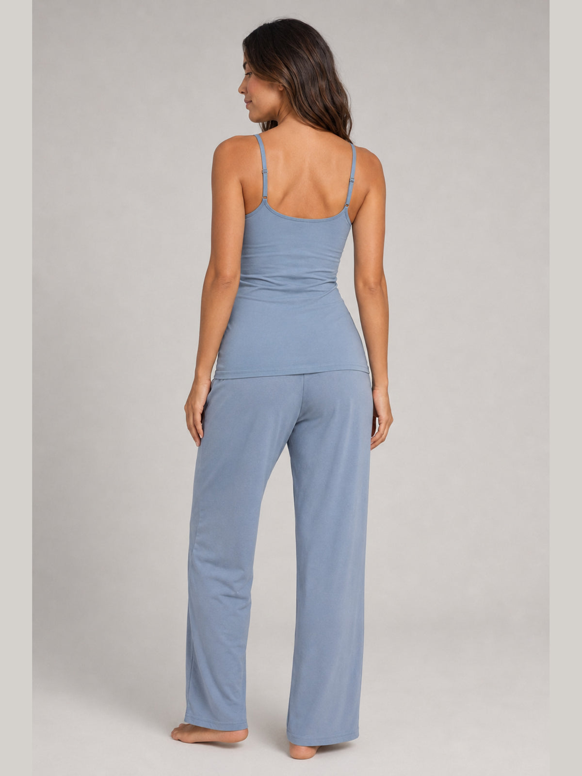 Akumi Lumaform Longline Cami in Blue Fog back full body view