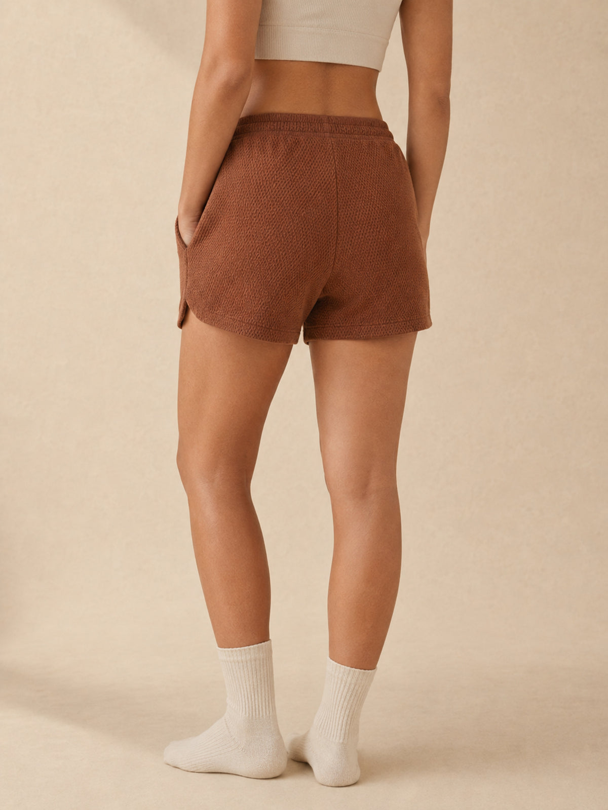 Akumi Morrow Thermal Lounge Short in Copper Haze back crop