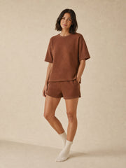 Akumi Morrow Thermal Lounge Short in Copper Haze relaxed full body styling