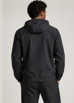 AI-generated Akumi concept render of Motion Element Jacket, back view.