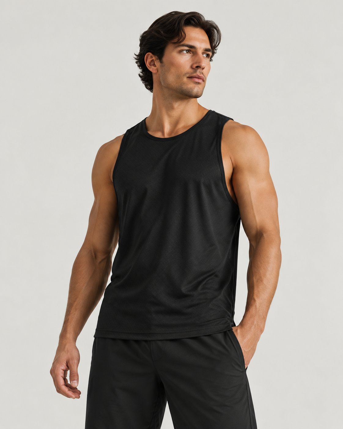 Akumi Motion Mesh Muscle Tank alternate studio image