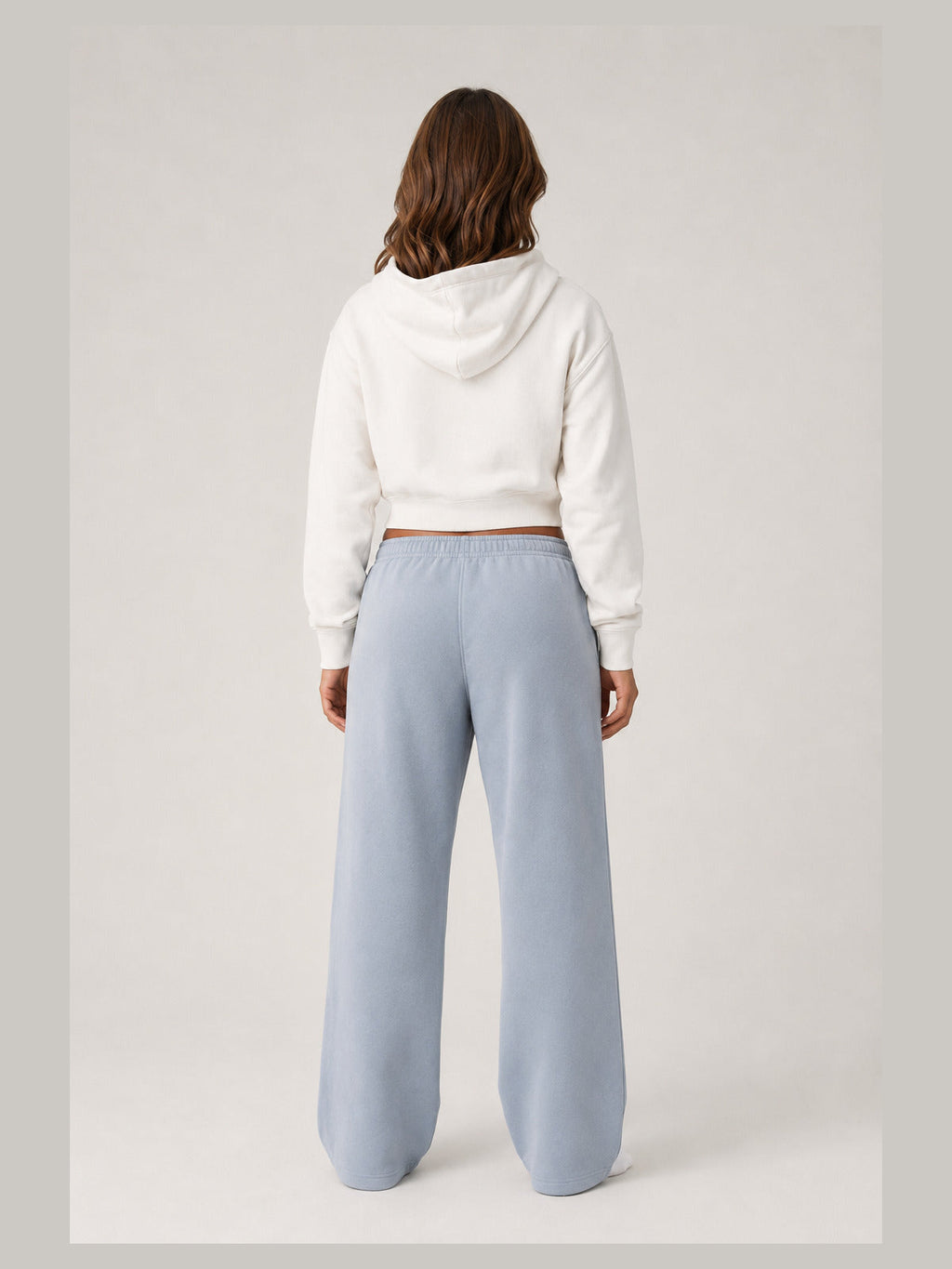 Akumi Openform Straight-Leg Sweatpant in Rainwash Blue, back studio view