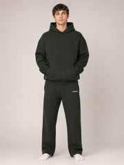 Akumi Openline Straight Pant in Onyx Moss male full-body front studio view