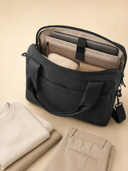 Akumi Portline 24L Travel Tote Ash Black open packing view