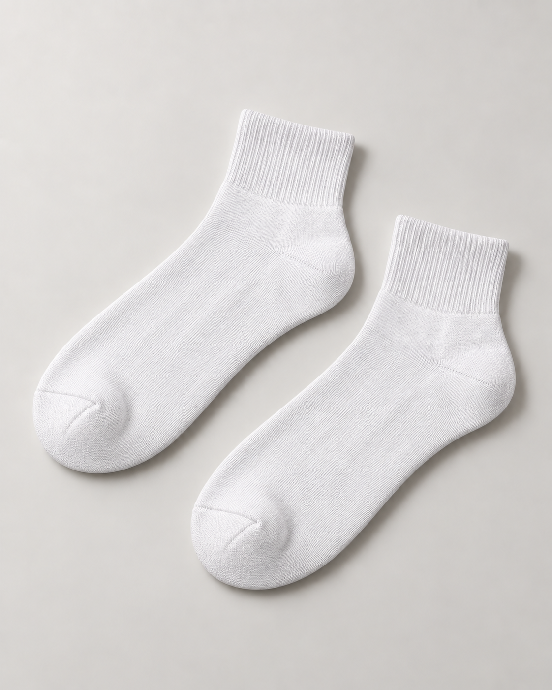 Concept mockup: White Akumi Everyday Quarter Sock pair.