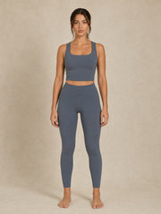 Akumi QuietForm 26 Legging in Mineral Slate full front hero view