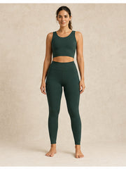 Akumi QuietForm 28 Legging in Deep Pine full front view