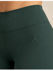 Akumi QuietForm 28 Legging in Deep Pine waistband and hip embroidery detail